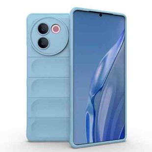 For vivo V30e 5G Global Magic Shield TPU + Flannel Phone Case(Light Blue)