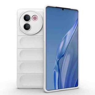 For vivo V30e 5G Global Magic Shield TPU + Flannel Phone Case(White)