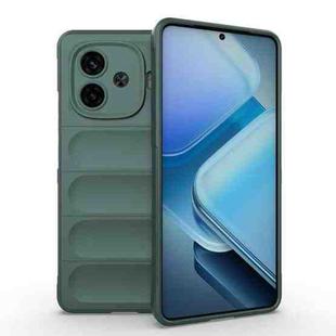 For vivo iQOO Z9 Turbo 5G Magic Shield TPU + Flannel Phone Case(Dark Green)