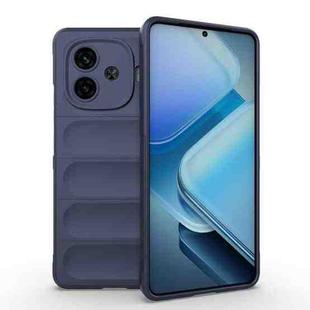 For vivo iQOO Z9 Turbo 5G Magic Shield TPU + Flannel Phone Case(Dark Blue)