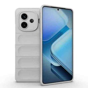 For vivo iQOO Z9 Turbo 5G Magic Shield TPU + Flannel Phone Case(White)