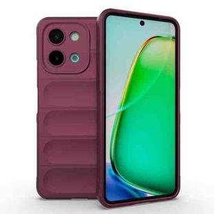 For vivo Y28 4G Magic Shield TPU + Flannel Phone Case(Wine Red)