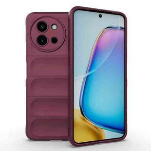 For vivo T3X 5G Global Magic Shield TPU + Flannel Phone Case(Wine Red)