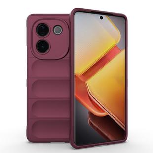 For vivo iQOO Z9s Pro India Magic Shield TPU + Flannel Phone Case(Wine Red)