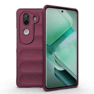 For vivo iQOO Z9s 5G Magic Shield TPU + Flannel Phone Case(Wine Red)