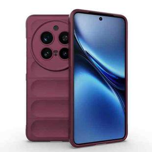 For vivo X200 Pro Magic Shield TPU + Flannel Phone Case(Wine Red)