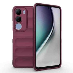 For vivo Y29 5G / Y19s 4G Magic Shield TPU + Flannel Phone Case(Wine Red)