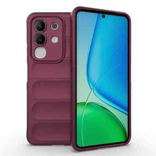 For vivo Y29 4G Global / T4x 5G Magic Shield TPU + Flannel Phone Case(Wine Red)