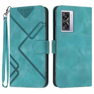 For Realme V23 Line Pattern Skin Feel Leather Phone Case(Light Blue)