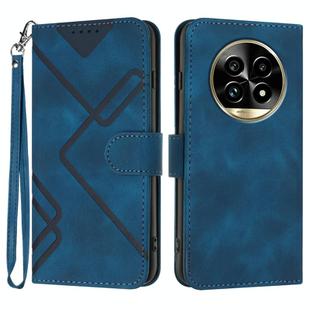 For Realme 13 Pro / 13 Pro+ Global Line Pattern Skin Feel Leather Phone Case(Royal Blue)