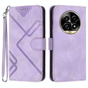 For Realme 13 Pro / 13 Pro+ Global Line Pattern Skin Feel Leather Phone Case(Light Purple)