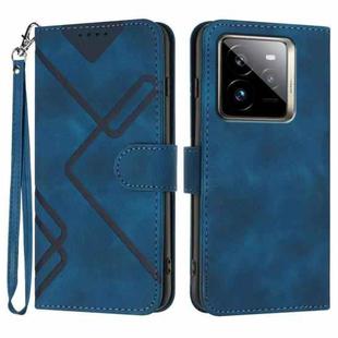 For Realme GT7 Pro Line Pattern Skin Feel Leather Phone Case(Royal Blue)