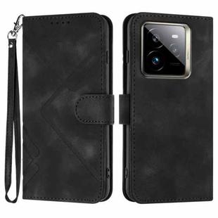 For Realme GT7 Pro Line Pattern Skin Feel Leather Phone Case(Black)