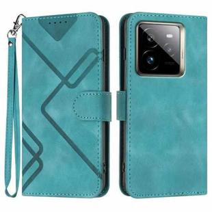 For Realme GT7 Pro Line Pattern Skin Feel Leather Phone Case(Light Blue)