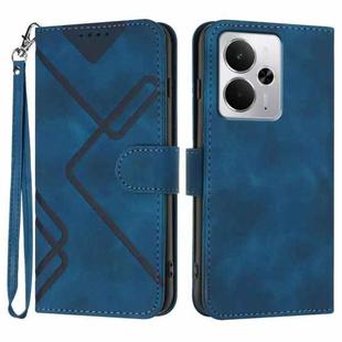 For Realme 14 / P3 5G Global Line Pattern Skin Feel Leather Phone Case(Royal Blue)