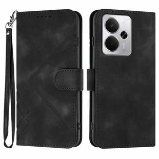 For Realme 14 / P3 5G Global Line Pattern Skin Feel Leather Phone Case(Black)