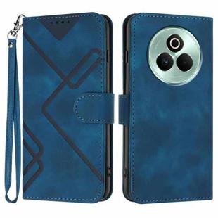 For Realme P3 Pro Line Pattern Skin Feel Leather Phone Case(Royal Blue)