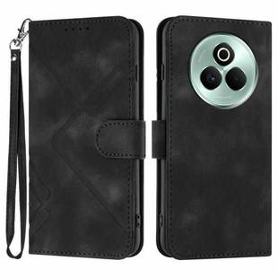 For Realme P3 Pro Line Pattern Skin Feel Leather Phone Case(Black)