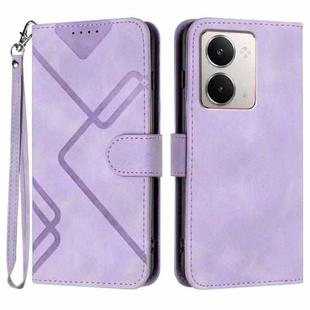 For Realme P3 Ultra 5G Line Pattern Skin Feel Leather Phone Case(Light Purple)