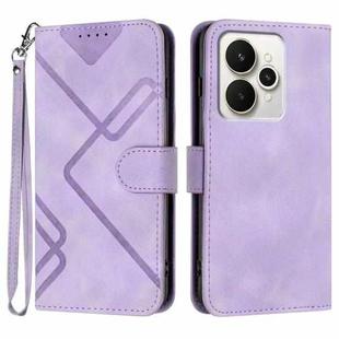 For Realme 15 5G / Realme 15 Pro 5G Line Pattern Skin Feel Leather Phone Case(Light Purple)