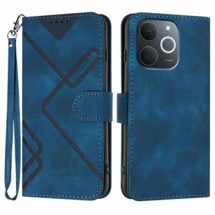 For Realme C71 India Line Pattern Skin Feel Leather Phone Case(Royal Blue)