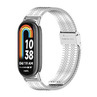 For Xiaomi Mi Band 8 / 9 / 9 NFC Mijobs Stainless Steel Metal Watch Band(Silver)