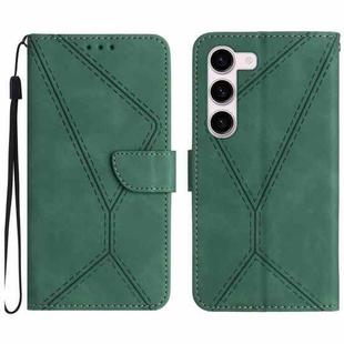 For Samsung Galaxy S23 5G Stitching Embossed Leather Phone Case(Green)