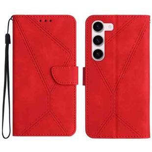 For Samsung Galaxy S23+ 5G Stitching Embossed Leather Phone Case(Red)