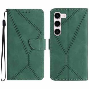 For Samsung Galaxy S23+ 5G Stitching Embossed Leather Phone Case(Green)