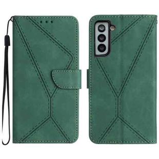 For Samsung Galaxy S22 5G Stitching Embossed Leather Phone Case(Green)