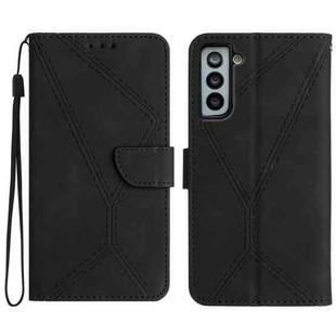 For Samsung Galaxy S21 5G Stitching Embossed Leather Phone Case(Black)