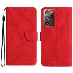 For Samsung Galaxy Note20 Ultra Stitching Embossed Leather Phone Case(Red)