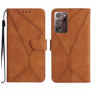 For Samsung Galaxy Note20 Ultra Stitching Embossed Leather Phone Case(Brown)