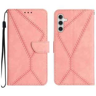 For Samsung Galaxy A13 5G / M13 5G Stitching Embossed Leather Phone Case(Pink)