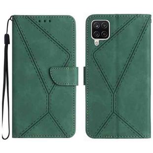 For Samsung Galaxy A22 4G Stitching Embossed Leather Phone Case(Green)