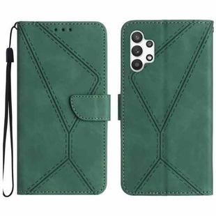 For Samsung Galaxy A32 4G Stitching Embossed Leather Phone Case(Green)