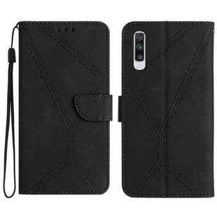 For Samsung Galaxy A50 / A50s Stitching Embossed Leather Phone Case(Black)