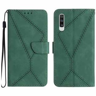 For Samsung Galaxy A70 / A70s Stitching Embossed Leather Phone Case(Green)