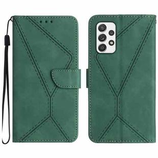 For Samsung Galaxy A73 5G Stitching Embossed Leather Phone Case(Green)