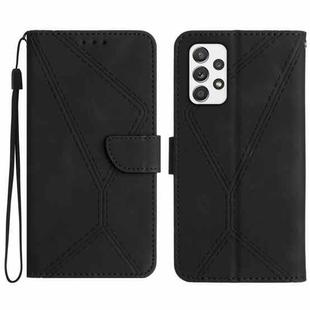 For Samsung Galaxy A73 5G Stitching Embossed Leather Phone Case(Black)