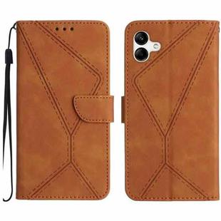 For Samsung Galaxy F14 5G Stitching Embossed Leather Phone Case(Brown)