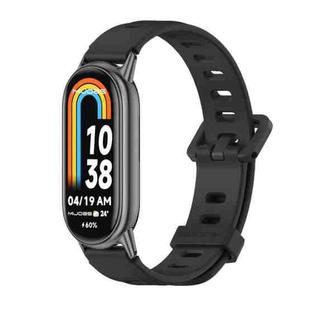 For Xiaomi Mi Band 8 / 9 / 9 NFC Mijobs Flat Hole Breathable Silicone Watch Band(Black)