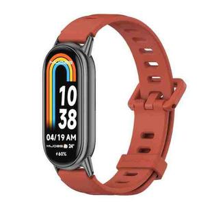 For Xiaomi Mi Band 8 / 9 / 9 NFC Mijobs Flat Hole Breathable Silicone Watch Band(Orange+Black)