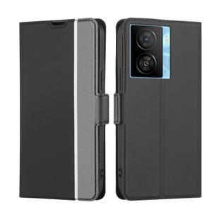 For vivo iQOO Z7x Twill Texture Side Button Leather Phone Case(Black)