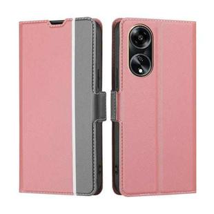 For OPPO A1 5G Twill Texture Side Button Leather Phone Case(Pink)