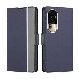 For OPPO Reno10 Pro 5G Twill Texture Side Button Leather Phone Case(Blue)