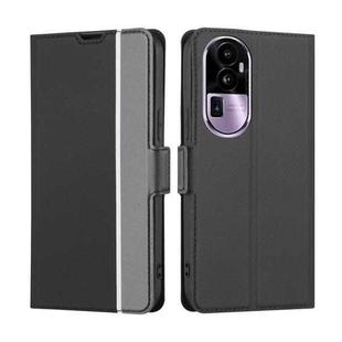 For OPPO Reno10 Pro+ 5G Twill Texture Side Button Leather Phone Case(Black)
