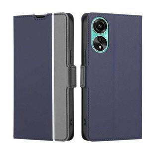 For OPPO A78 4G Twill Texture Side Button Leather Phone Case(Blue)