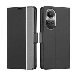 For OPPO Reno10 5G / Reno10 Pro 5G Global Twill Texture Side Button Leather Phone Case(Black)