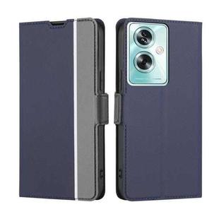 For OPPO A79 5G Twill Texture Side Button Leather Phone Case(Blue)